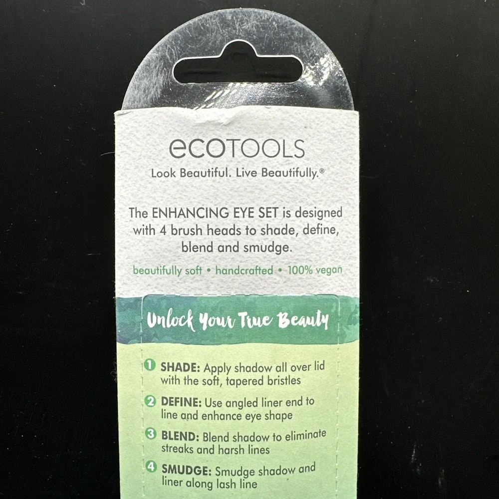 Ecotools 2-Pc. Double Ended Eye‎ Makeup Brush Set 1217 Vegan New Free Shipping